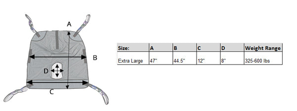 Bariatric Heavy Duty Full Body Mesh Commode Patient Sling